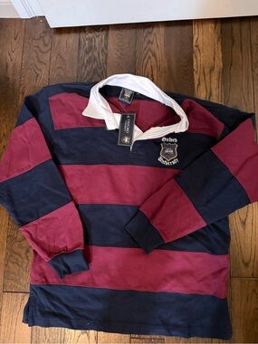 Oxford University Rugby Shirt NWT Striped Long Sleeve Polo S